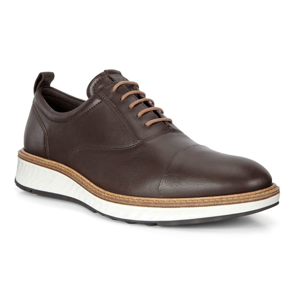 Mens Oxford Shoes - ECCO St.1 Hybrid Cap-Toe - Dark Grey - 8952IOECX